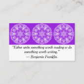 Carte De Visite Amethyst Mandala (Dos)