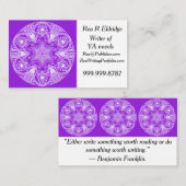 Carte De Visite Amethyst Mandala (Devant / Derrière)