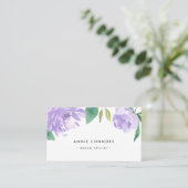 Carte De Visite Amethyst Peony | Aquarelle florale (Debout devant)