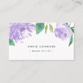 Carte De Visite Amethyst Peony | Aquarelle florale (Devant)