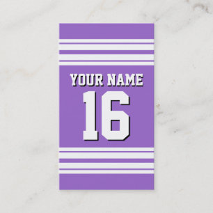 Carte De Visite Amethyst Purple Wht Team Jersey Numéro personnalis