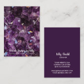 Carte De Visite Améthyste de l'exposition de bijoux de collier (Devant / Derrière)