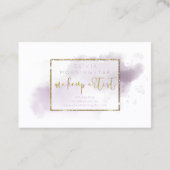 Carte De Visite Améthyste et maquillage d'or de fumée d'aquarelle (Dos)