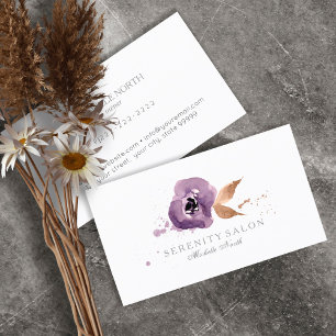 Carte De Visite Améthyste floral d'aquarelle violet ID294