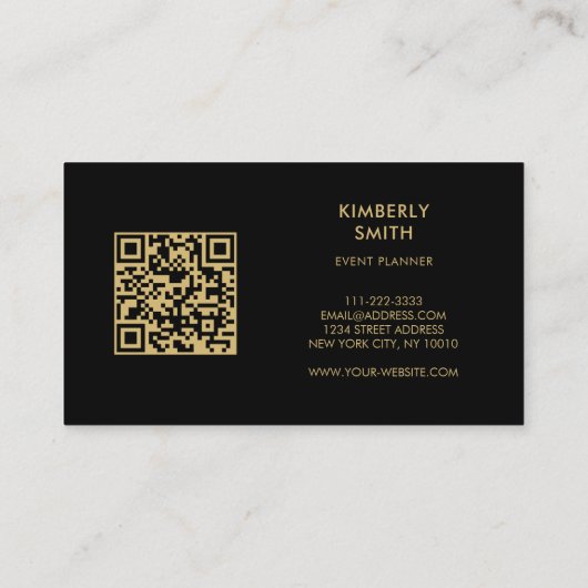 Carte De Visite Améthyste mauve en or gemstone code QR professionn (Dos)