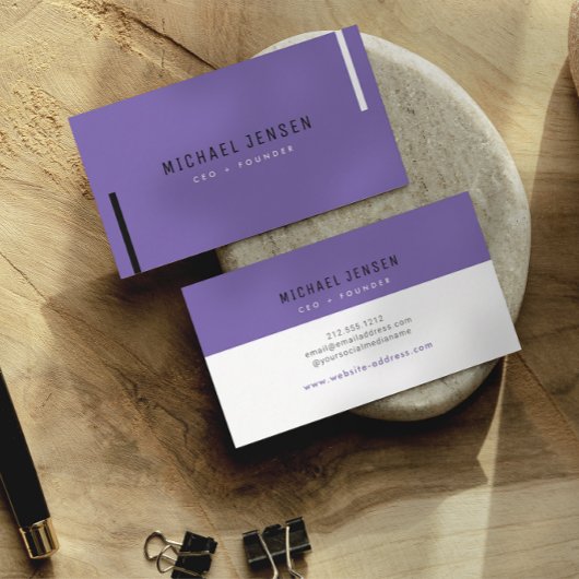 Carte De Visite Améthyste moderne moderne minimal tendance