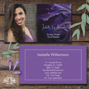 Carte De Visite Améthyste Mystique Méditation Yoga Reiki Céleste