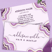 Carte De Visite Améthyste Parties scintillant violet Agate Geode L