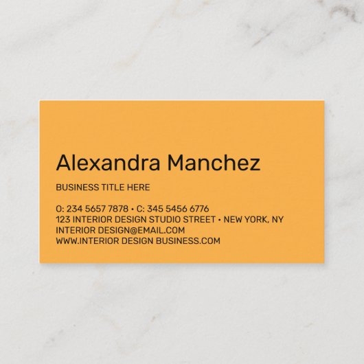 Carte De Visite Ameublement de Design d'intérieur Architect Chandl (Dos)