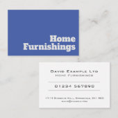 Carte De Visite Ameublement de maison gras et clair Design (Devant / Derrière)