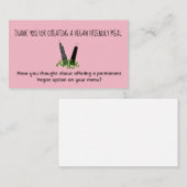 Carte de visite amical végétalien d'option (Devant / Derrière)