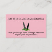 Carte de visite amical végétalien d'option (Devant)