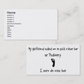 Carte De Visite Amie ou pédicurie de sélection (Devant / Derrière)