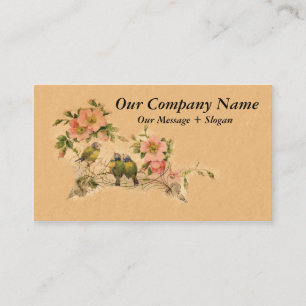 Carte De Visite Amis élégants et vintages floraux et oiseaux
