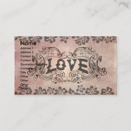 Carte De Visite Amour (Devant)