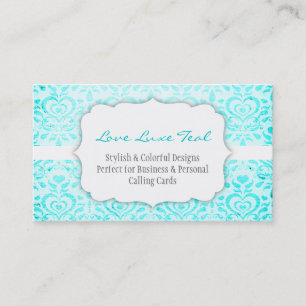Carte De Visite Amour Bizcard turquoise Luxe