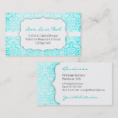 Carte De Visite Amour Bizcard turquoise Luxe (Devant / Derrière)