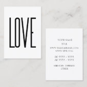Carte De Visite Amour - conception minimaliste (Devant / Derrière)