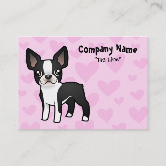 Carte De Visite Amour de Boston Terrier (Devant)