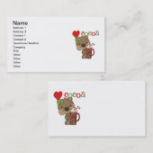 Carte De Visite Amour de cacao d'ours de fille (Devant / Derrière)