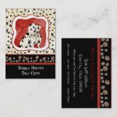 Carte De Visite "Amour de chiot," art dalmatien de chiot par (Devant / Derrière)