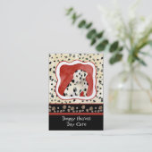 Carte De Visite "Amour de chiot," art dalmatien de chiot par (Debout devant)
