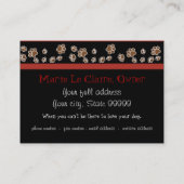 Carte De Visite "Amour de chiot," art dalmatien de chiot par (Dos)