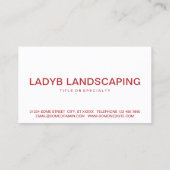 Carte De Visite amour de coccinelle (Dos)