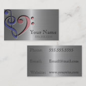 Carte De Visite Amour de musique (Devant / Derrière)