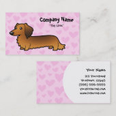 Carte De Visite Amour de teckel (à cheveux longs) (Devant / Derrière)