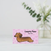 Carte De Visite Amour de teckel (à cheveux longs) (Debout devant)