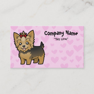 Carte De Visite Amour de Yorkshire Terrier (cheveux courts avec