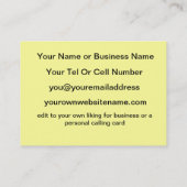 Carte De Visite amour et vérité d'amitié (Dos)