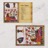 Carte De Visite AMOUR ÉTERNEL MONOGRAMME Parchemin Médiéval (Devant / Derrière)