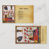 Carte De Visite AMOUR ÉTERNEL MONOGRAMME Parchemin Médiéval (Devant / Derrière)