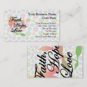 Carte De Visite Amour floral d'espoir de foi de rose/vert (Devant / Derrière)