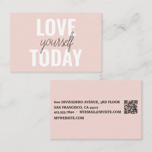 Carte De Visite Amour Positif Vous-Même Aujourd'Hui Citation Paste (Devant / Derrière)