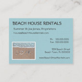 Carte De Visite Amour sur la plage (Dos)