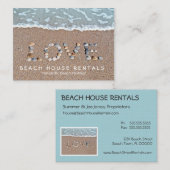 Carte De Visite Amour sur la plage (Devant / Derrière)
