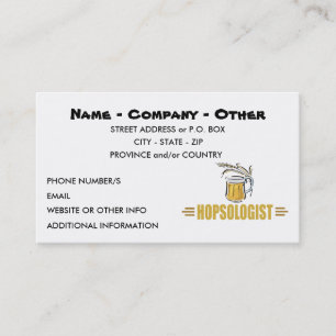 Carte De Visite Amoureux de la bière amusant HOPSOLOGUE
