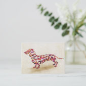 Carte De Visite amoureux des chiens Dachshund Typographie du chien (Debout devant)