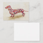Carte De Visite amoureux des chiens Dachshund Typographie du chien (Devant / Derrière)