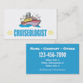 Carte De Visite Amoureux du voyage en bateau de croisière (Devant / Derrière)
