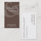 Carte De Visite Ampersand Brown Tilté de la société à double nom (Devant / Derrière)