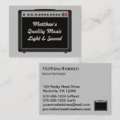 Carte De Visite Amplificateur Audio Technicien Audio Musique (Devant / Derrière)