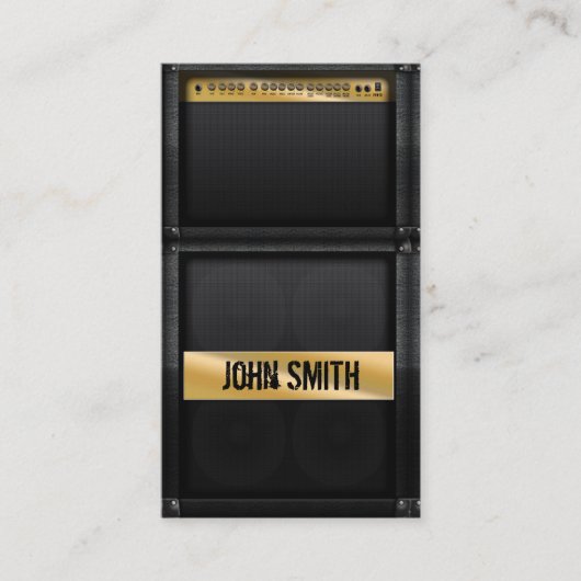 Carte De Visite Ampoule de guitare avec nom personnalisé (Devant)