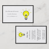 Carte De Visite Ampoule d'entrepreneur électrique d'électricien (Devant / Derrière)