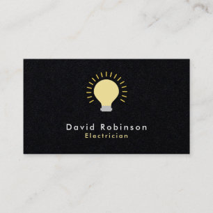 Carte De Visite Ampoule électrique Brown de luxe noir