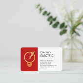 Carte De Visite Ampoule électrique dorée puissance foudre (Debout devant)