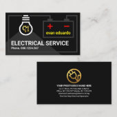 Carte De Visite Ampoule électrique du circuit de batterie (Devant / Derrière)